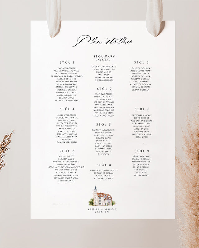 PLAN STOŁÓW z ilustracją